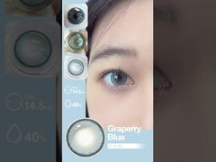 Graperry Blue 14,5mm ετήσιοι φακοί επαφής μιας χρήσης για ανοιχτόχρωμα μάτια, μπλε, πάχους 0,08mm